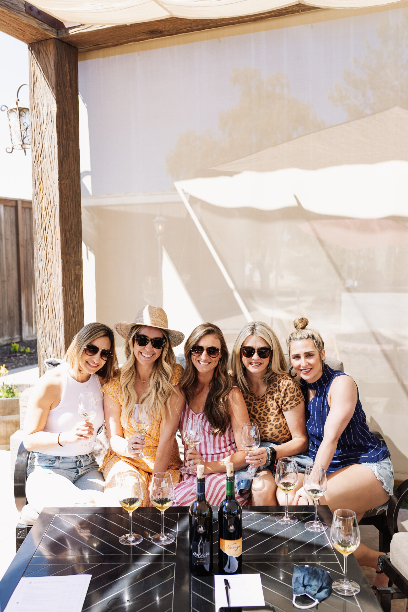 Group of friends wine tasting at a Temecula winery