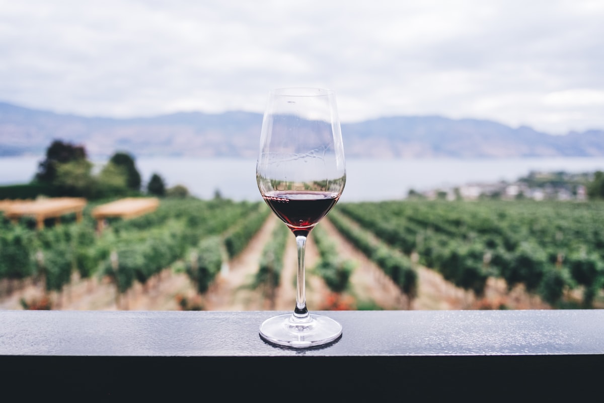 A person swirling red wine in a glass to release aromas during a tasting